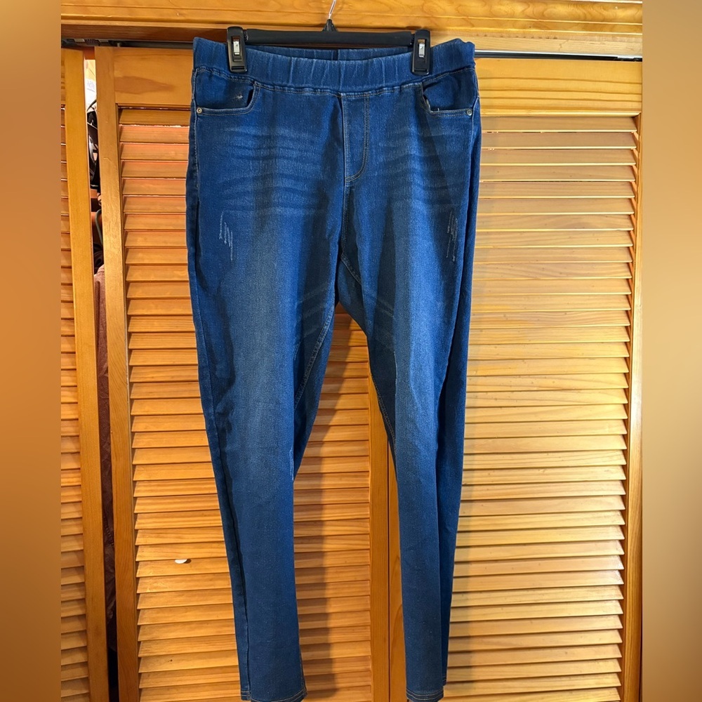 JVINI Women’s Blue DENIM Distressed Jeggings